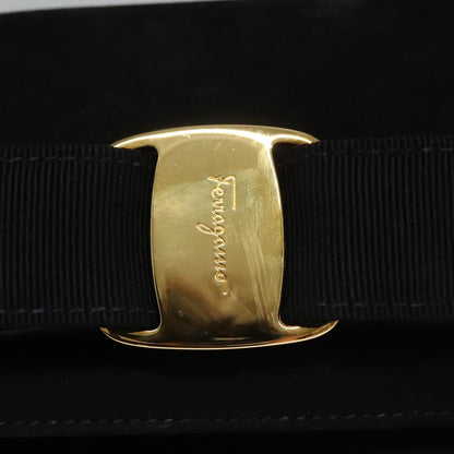 Salvatore Ferragamo Vintage Vara Bow Top Handle Bag Suede, BLACK, SUEDE, Handbag