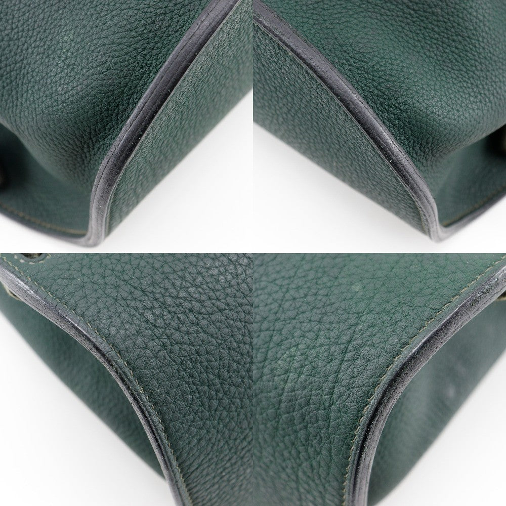 Hermes Sherpa Backpack Clemence, GREEN, LEATHER, Backpack