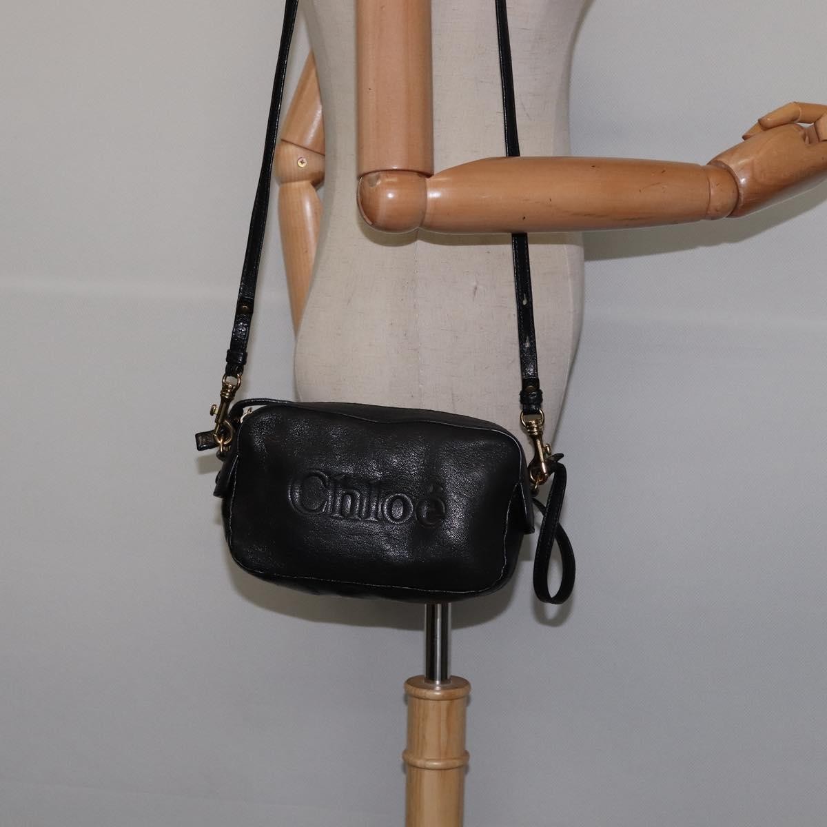 Chloe Vintage Shoulder Bag Leather, BLACK, LEATHER, Shoulder bag