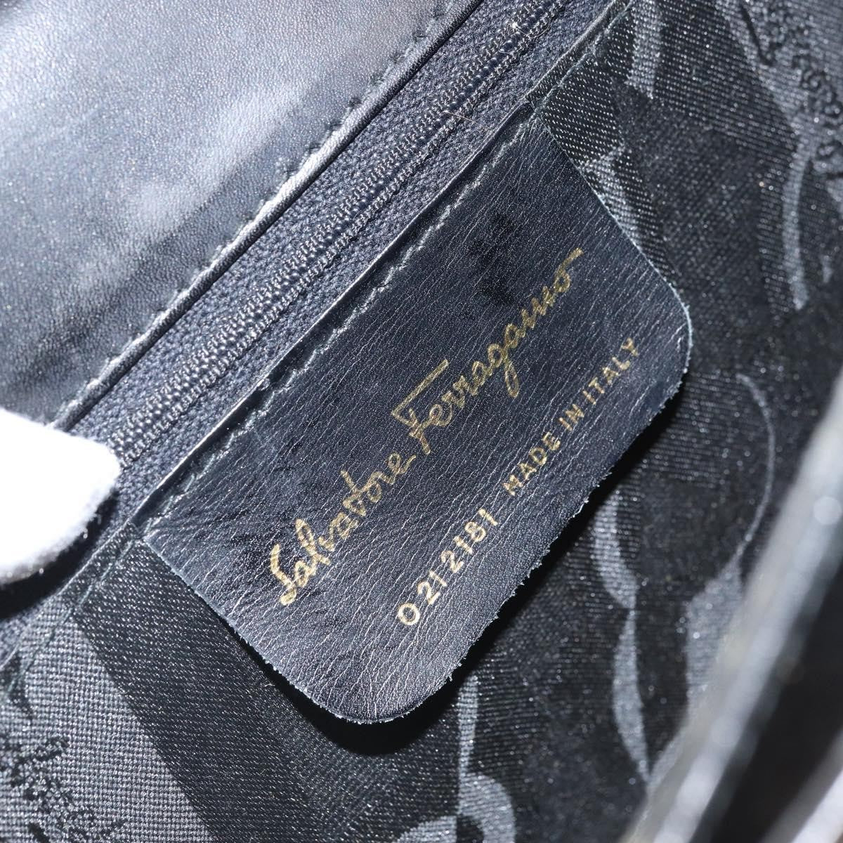 Salvatore Ferragamo Convertible Top Handle Bag Leather, BLACK, LEATHER, Handbag