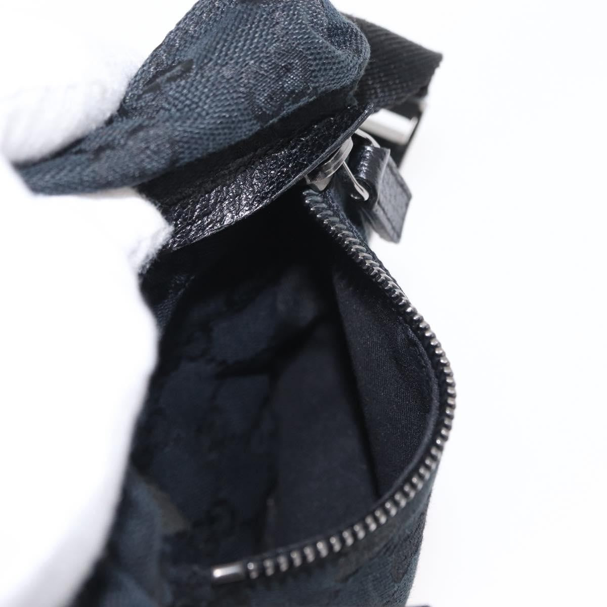 Gucci Vintage Double Belt Bag GG Canvas with Leather, BLACK, CANVAS, Clutche & pouche