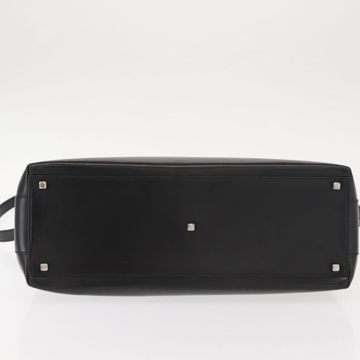 Salvatore Ferragamo Double Gancini Side Buckle Tote Leather, BLACK, LEATHER, Handbag