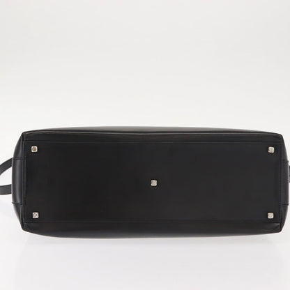 Salvatore Ferragamo Double Gancini Side Buckle Tote Leather, BLACK, LEATHER, Handbag