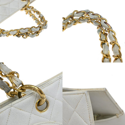 Chanel Vintage Grand Shopping Tote Quilted Calfskin, WHITE, LEATHER, Tote bag