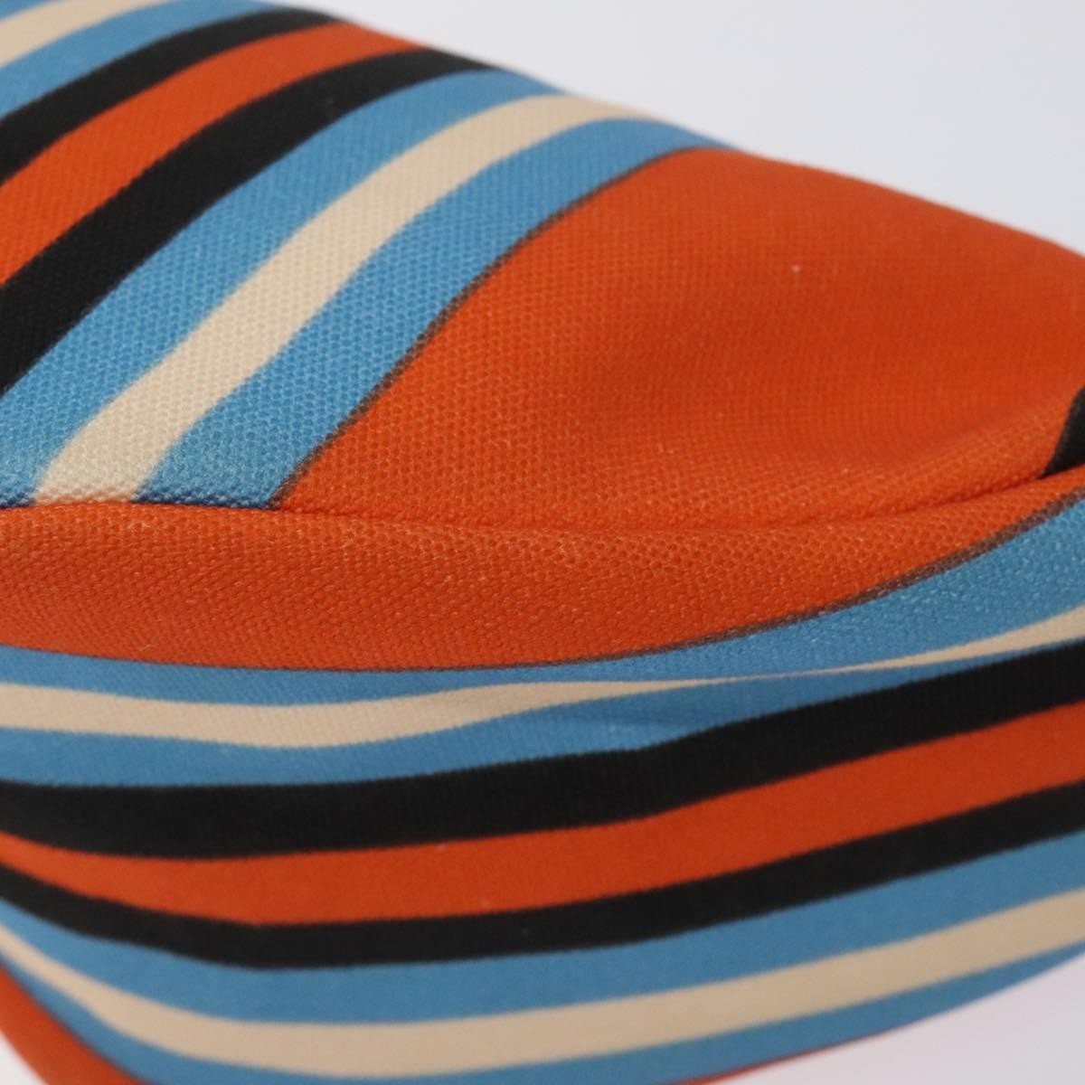 Prada Triangle Logo Wristlet Pouch Canvas, ORANGE, CANVAS, Clutche & pouche