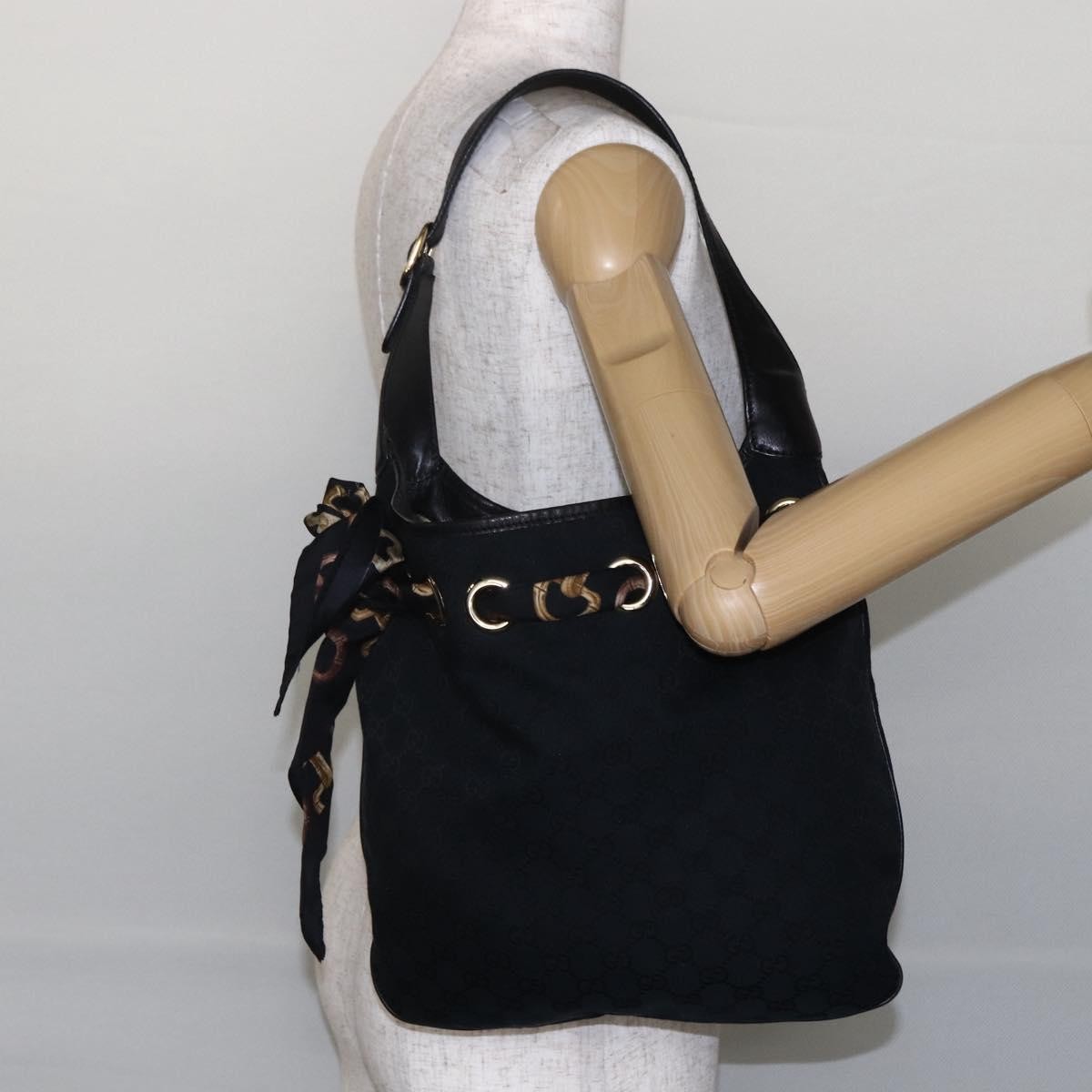 Gucci Positano Hobo GG Canvas, BLACK, CANVAS, Shoulder bag
