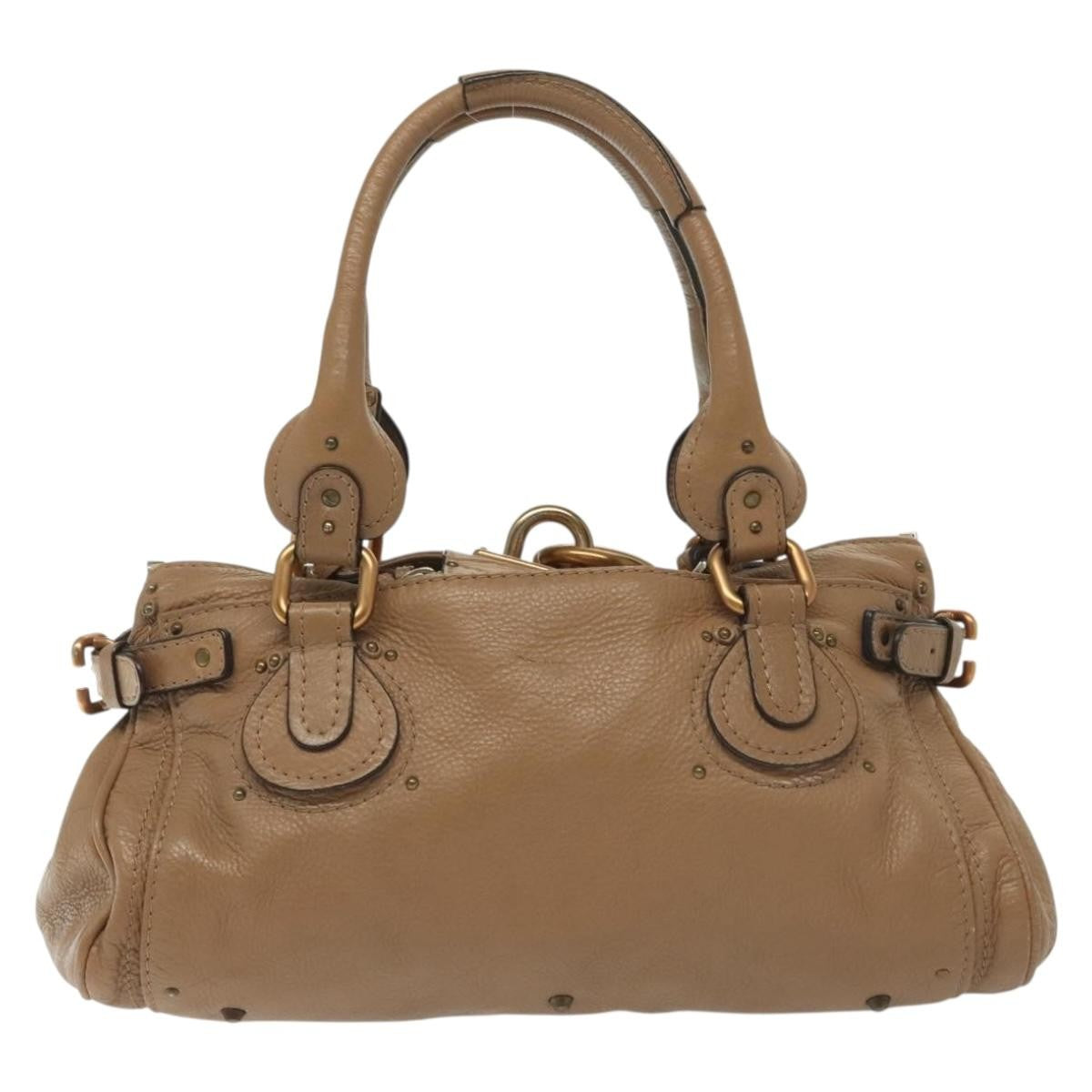 Chloe Paddington Lock Handbag Leather, BROWN, LEATHER, Handbag