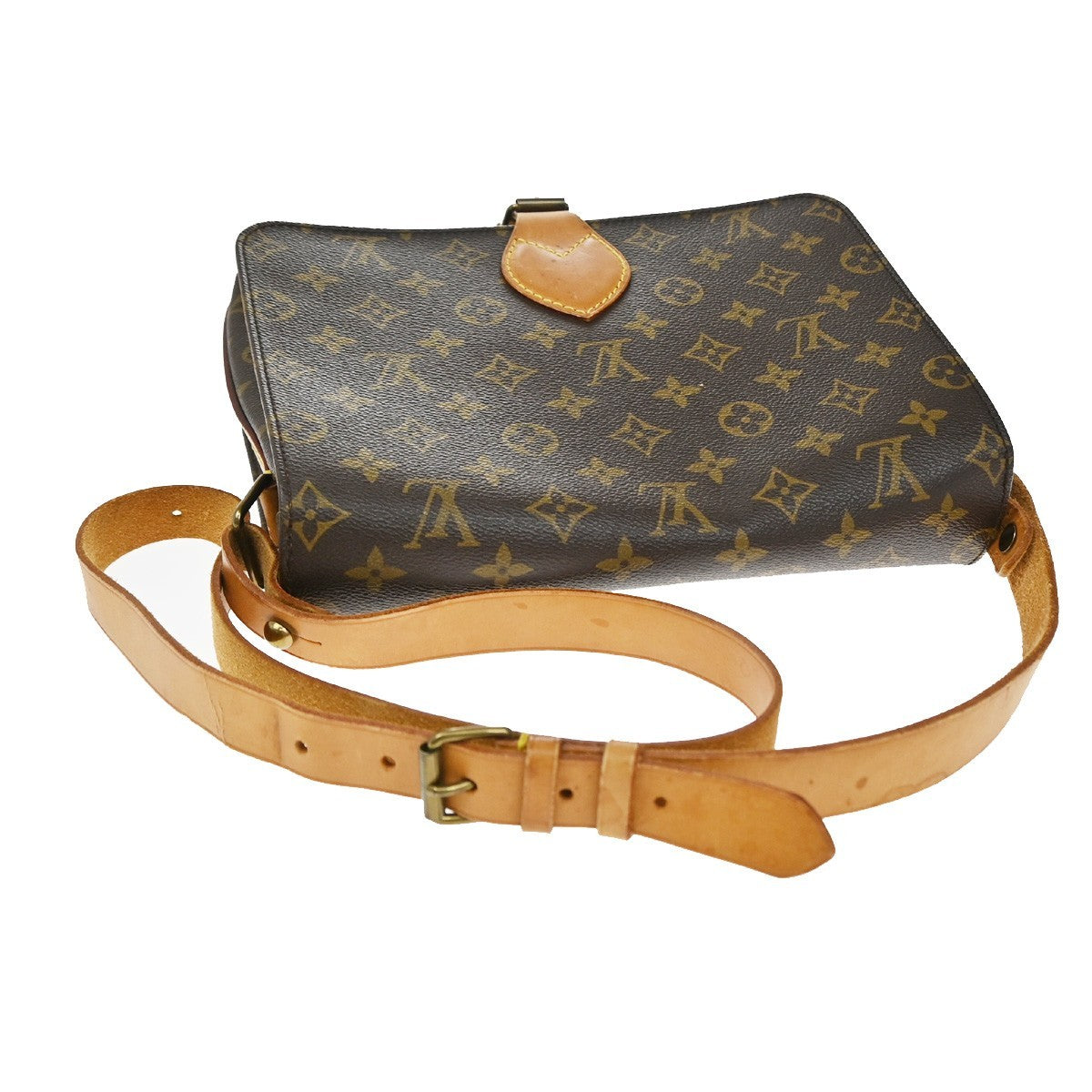 Louis Vuitton Cartouchiere Handbag Monogram Canvas, BROWN, LEATHER, Shoulder bag