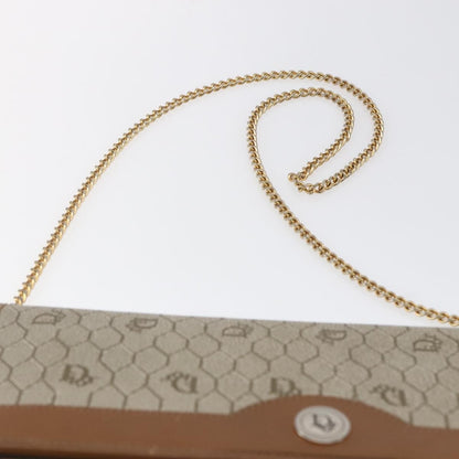 Christian Dior Vintage Honeycomb chain Canvas, BEIGE, CANVAS, Shoulder bag