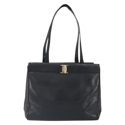 Salvatore Ferragamo Vala tote Leather, BLACK, LEATHER, Shoulder bag