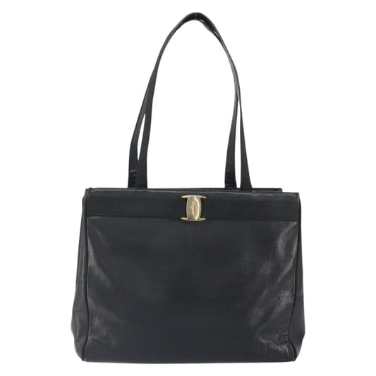 Salvatore Ferragamo Vala tote Leather, BLACK, LEATHER, Shoulder bag