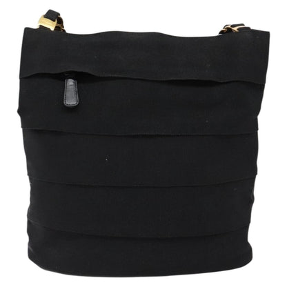 Salvatore Ferragamo Vala Shoulder Bag Canvas, BLACK, CANVAS, Shoulder bag