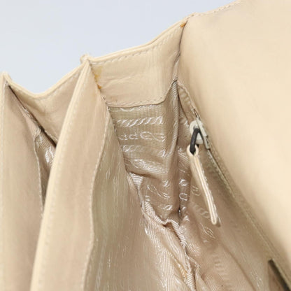 Prada Flap Shoulder Bag Leather, BEIGE, LEATHER, Shoulder bag