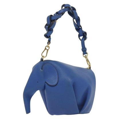 Loewe Elephant Bag Leather, BLUE, LEATHER, Bag