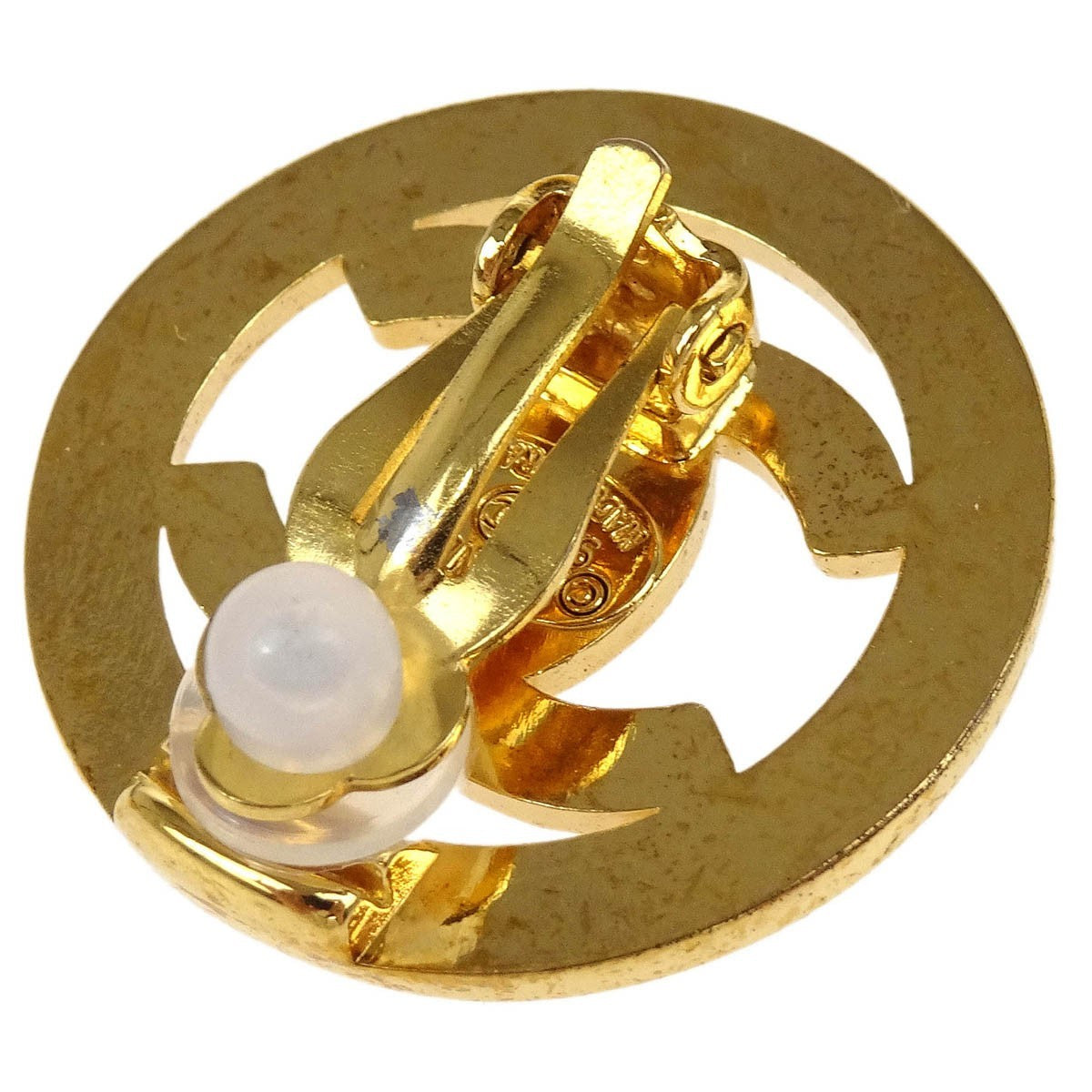 Chanel CC Round Earrings Metal, GOLD, GOLD_PLATED, Earrings