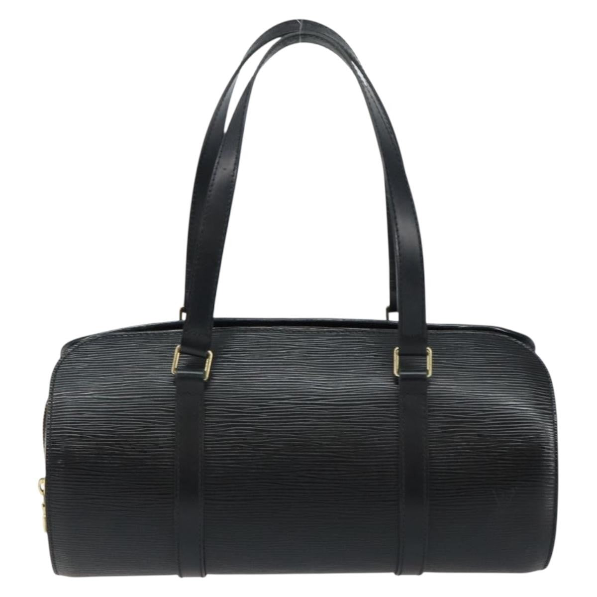 Louis Vuitton Soufflot Handbag Epi Leather, BLACK, LEATHER, Handbag
