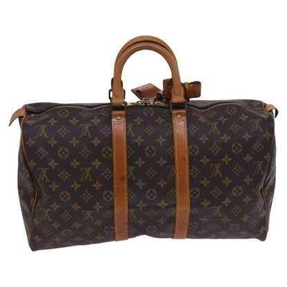 Louis Vuitton Keepall Bag Monogram Canvas, BROWN, CANVAS, Travel bag