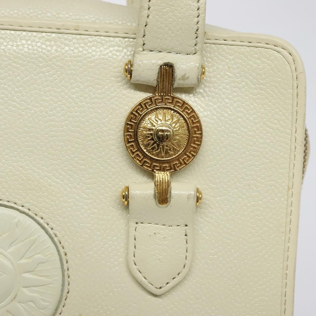 Versace Vintage Handbag Leather, WHITE, LEATHER, Handbag