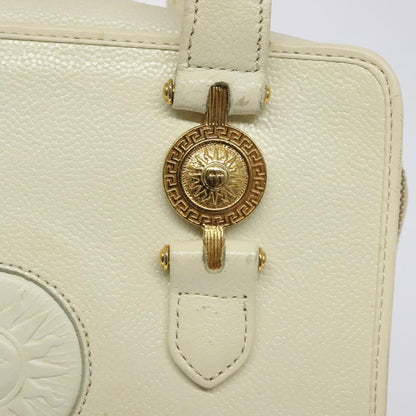 Versace Vintage Handbag Leather, WHITE, LEATHER, Handbag