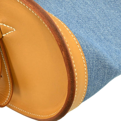Hermes Sac Doremi Bag Denim with Leather, Blue, Denim, Shoulder Bag