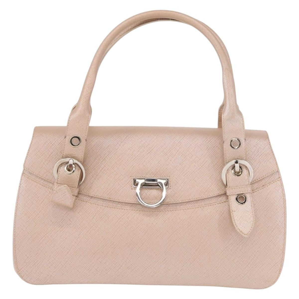 Salvatore Ferragamo Gancini Shoulder Bag Leather, PINK, LEATHER, Shoulder bag