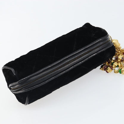 Chanel Vintage gripoix Clutch Velvet, Black, Velvet, Clutch