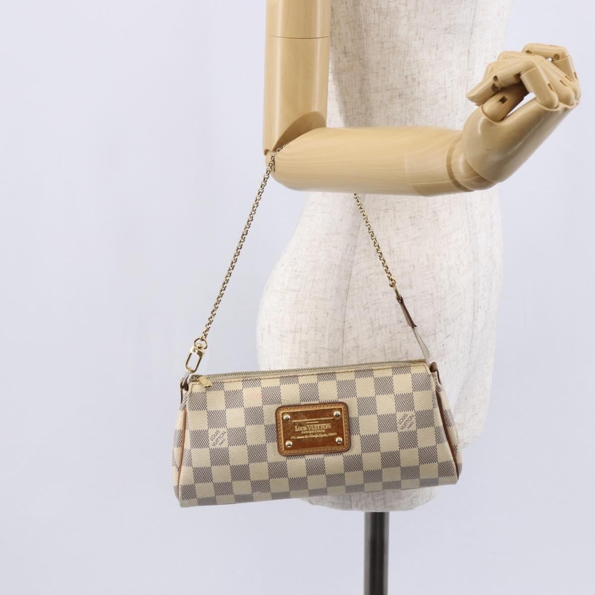 Louis Vuitton Eva Handbag Damier, BEIGE, CANVAS, Handbag