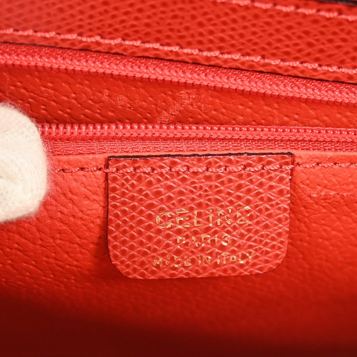 Celine Vintage turn lock shoulder bag Leather, RED, LEATHER, Tote bag