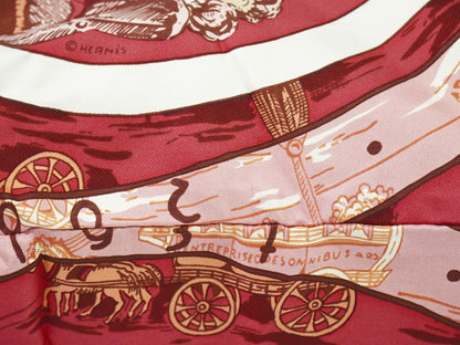 Hermes Silky Pop Tote Printed Silk, BURGUNDY, SILK, Tote bag