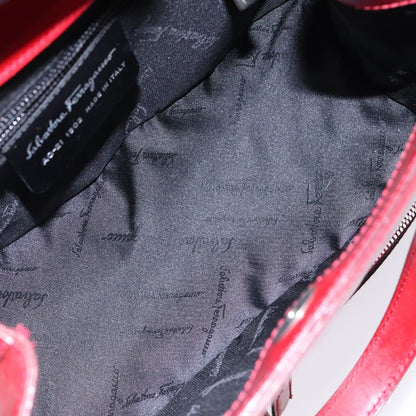 Salvatore Ferragamo Gancini handbag Leather, RED, LEATHER, Handbag