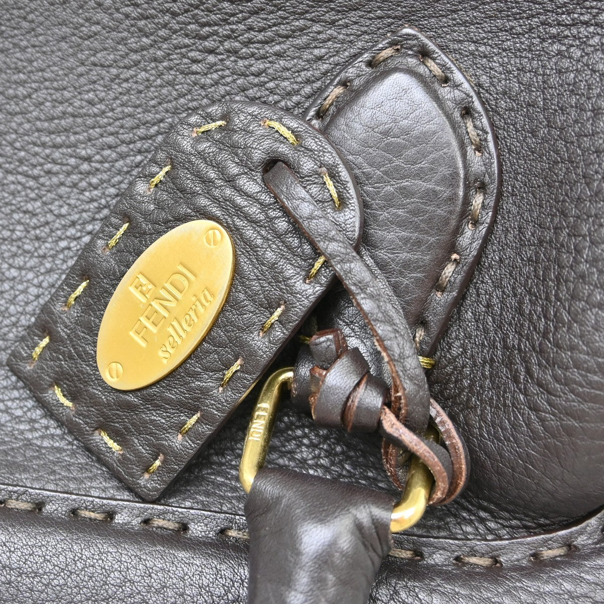 Fendi Selleria Frame Doctor Bag Leather, Brown, Leather, Handbag