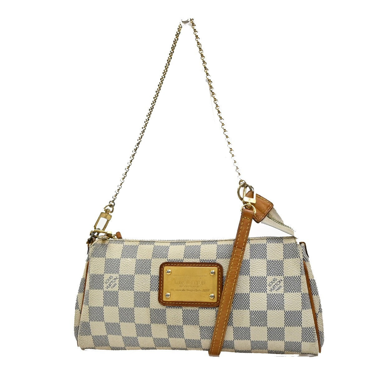 Louis Vuitton Eva Handbag Damier, WHITE, LEATHER, Handbag