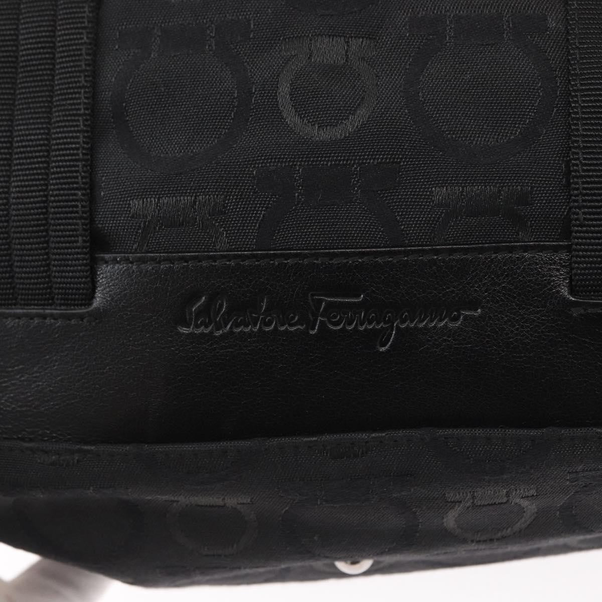 Salvatore Ferragamo Gancini Tote Gancini Canvas, BLACK, CANVAS, Tote bag