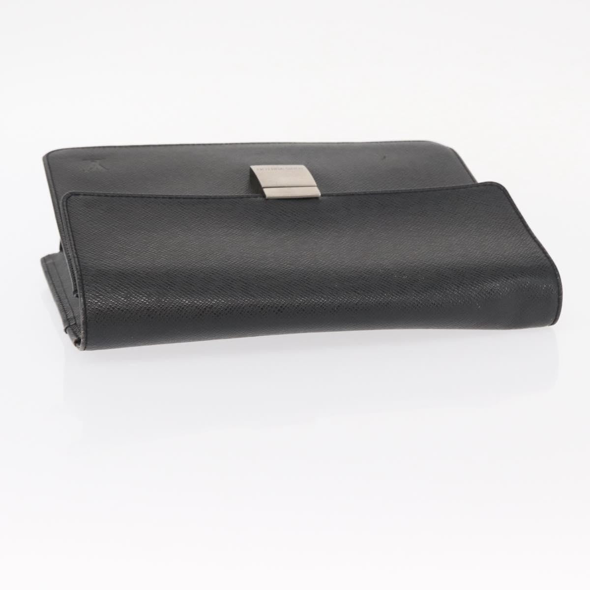 Louis Vuitton Selenga Pochette Taiga Leather, GRAY, LEATHER, Clutche & pouche