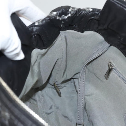 Chanel Tweed on Stitch Zip Tote Quilted Nylon, BLACK, NYLON, Shoulder bag