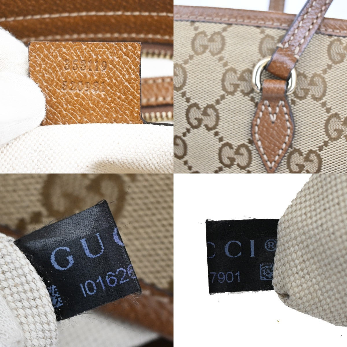 Gucci Bree Tote GG Canvas with Leather, BROWN, CANVAS, Tote bag
