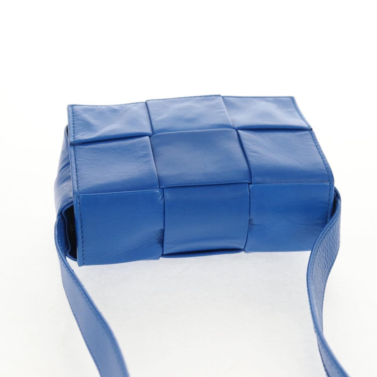Bottega Veneta Fun Cassette Crossbody Bag Maxi Intrecciato Leather, BLUE, LEATHER, Crossbody bag