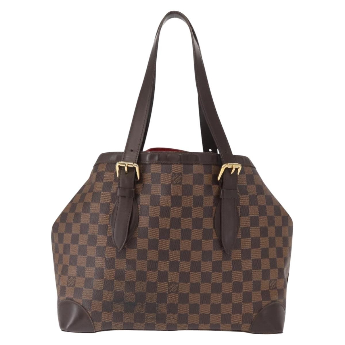 Louis Vuitton Hampstead Handbag Damier, BROWN, CANVAS, Tote bag