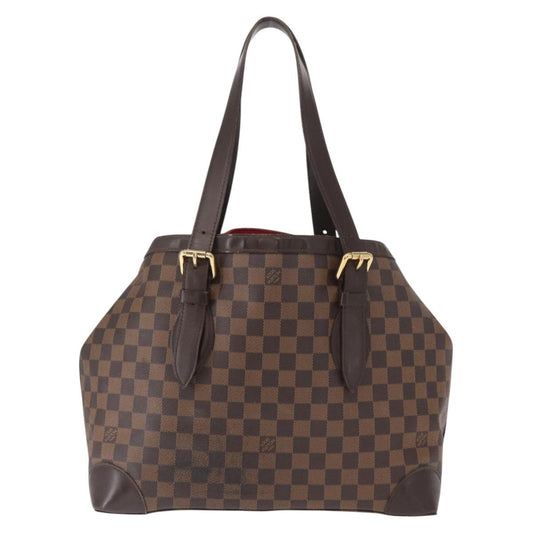 Louis Vuitton Hampstead Handbag Damier, BROWN, CANVAS, Tote bag