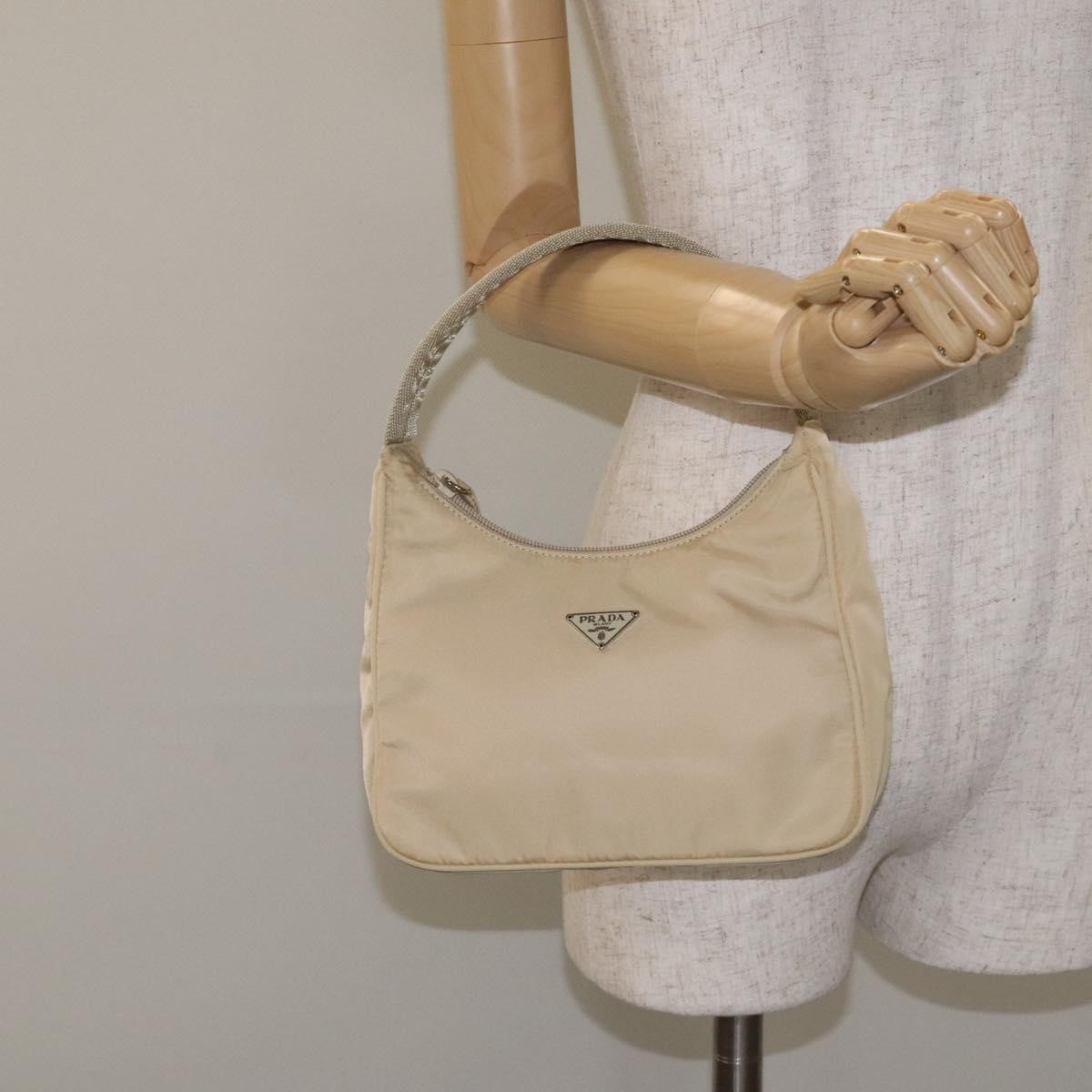 Prada Hobo Tessuto, BEIGE, NYLON, Handbag