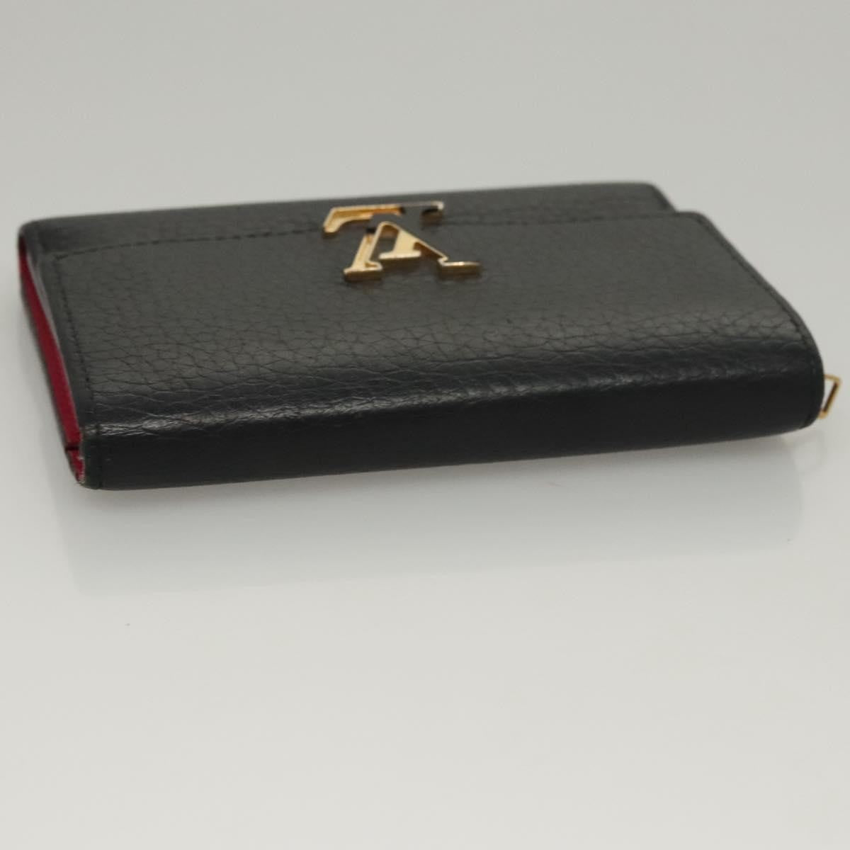 Louis Vuitton Capucines Compact wallet Leather, BLACK, LEATHER, Wallets