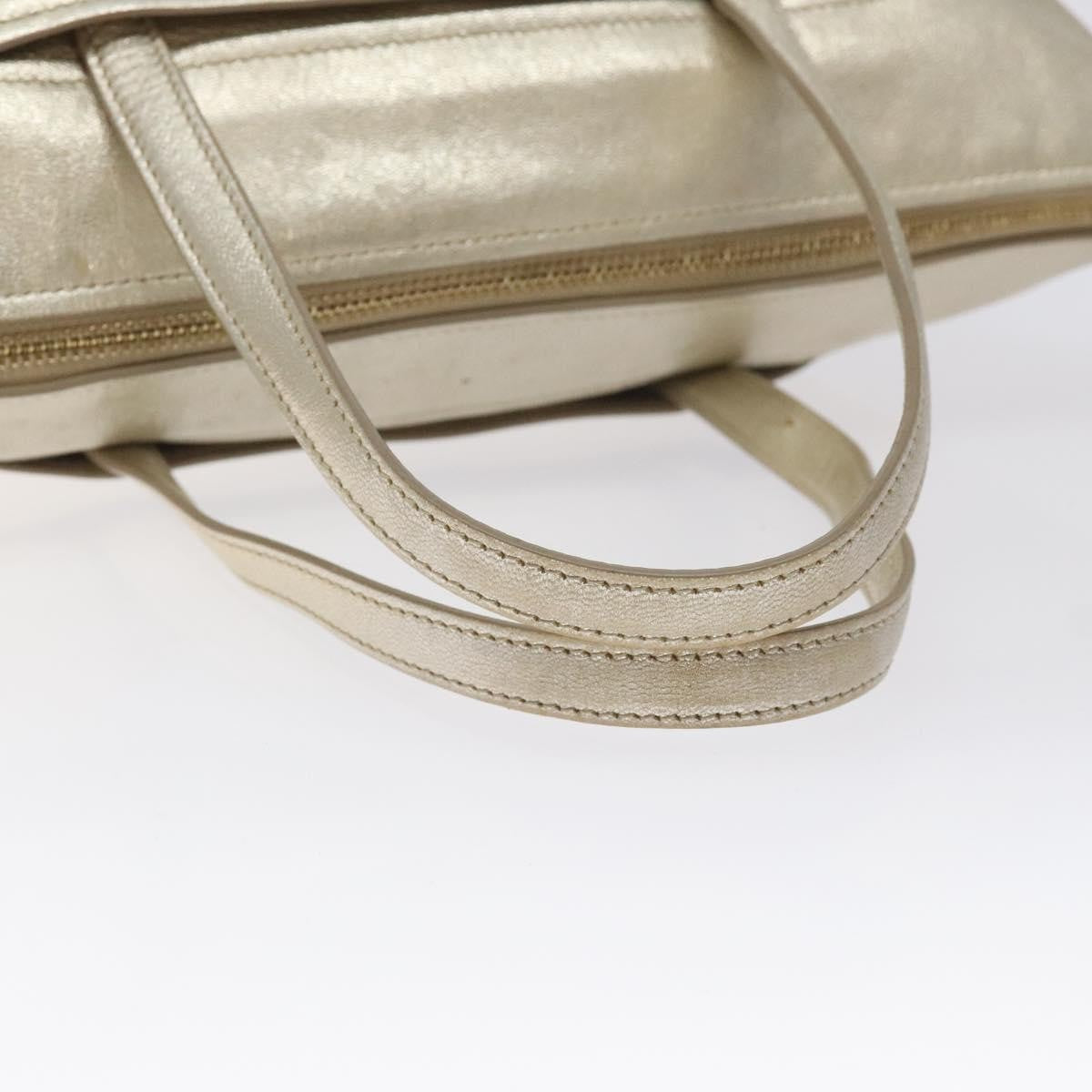 Salvatore Ferragamo Vintage Zip Tote Leather, GOLD, LEATHER, Tote bag