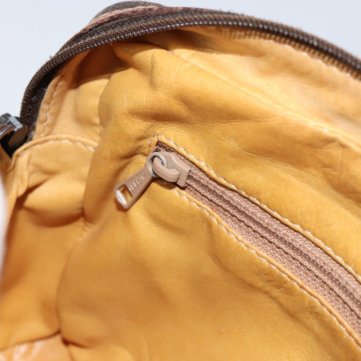 Celine Vintage Macadam Shoulder Bag Canvas and Leather, BROWN, CANVAS, Shoulder bag