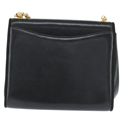 Salvatore Ferragamo Chain Flap Shoulder Bag Leather, BLACK, LEATHER, Shoulder bag