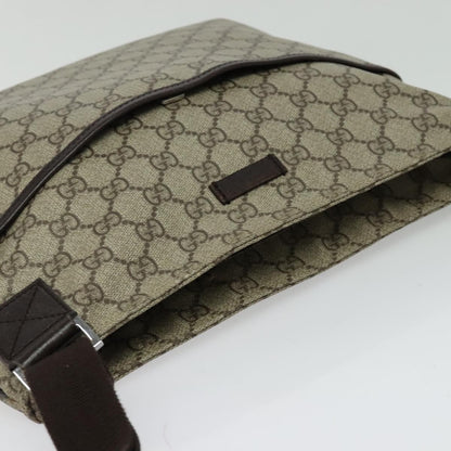 Gucci Zip Top Messenger Bag GG Coated Canvas, BEIGE, CANVAS, Shoulder bag