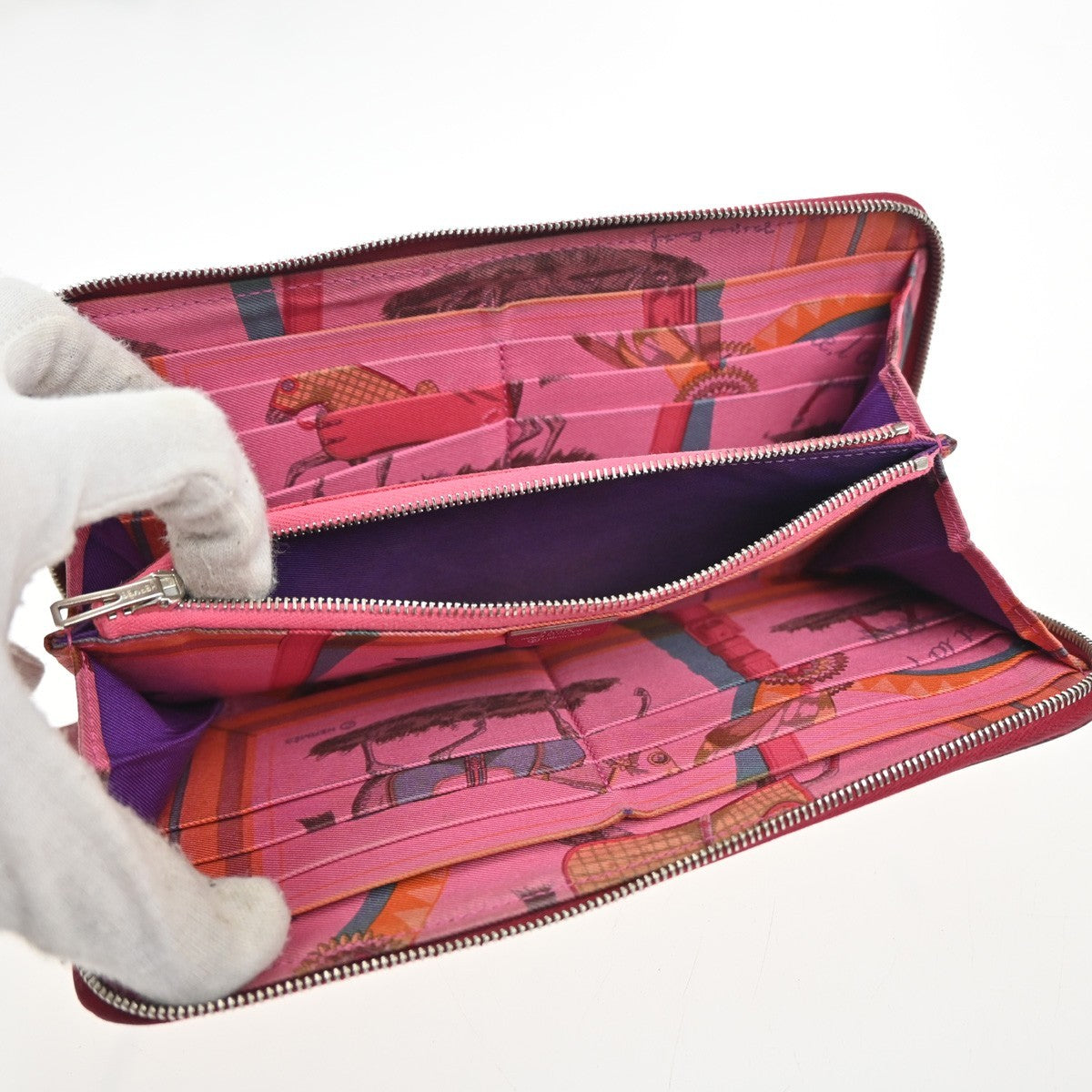 Hermes Azap Zip Around Wallet Epsom, RED, LEATHER, Wallets