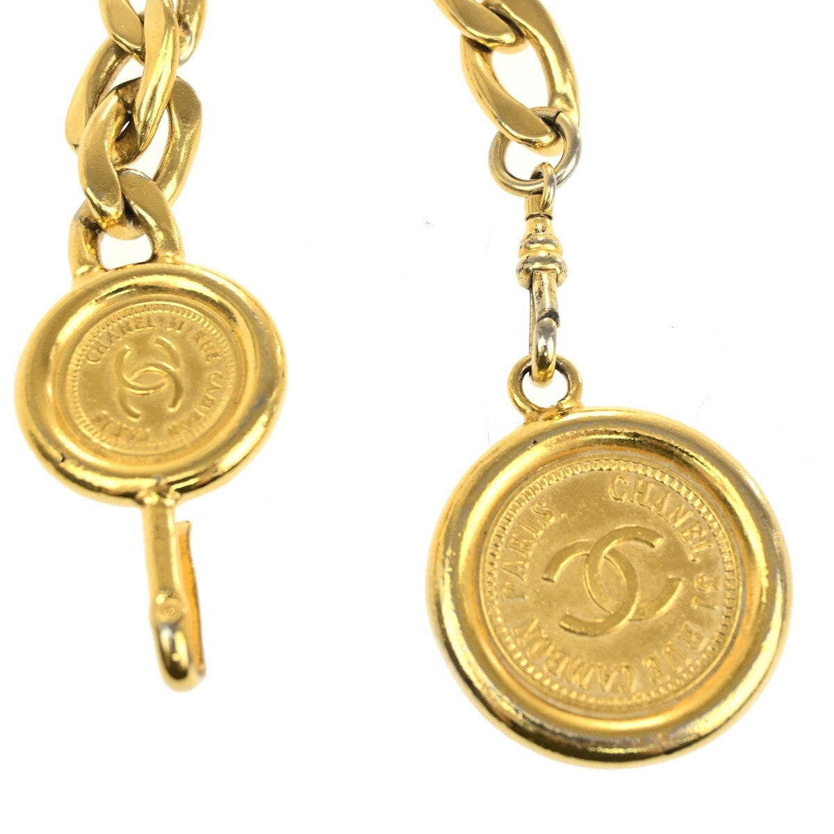 Chanel CC Logo Elastic Belt Leather, GOLD, GOLD_PLATED, Belts