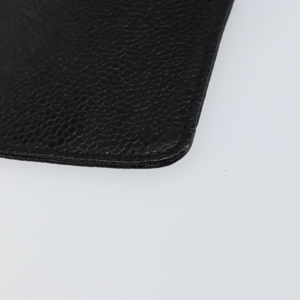 Chanel Vintage CC Phone Holder Crossbody Bag Caviar, BLACK, LEATHER, Clutche & pouche