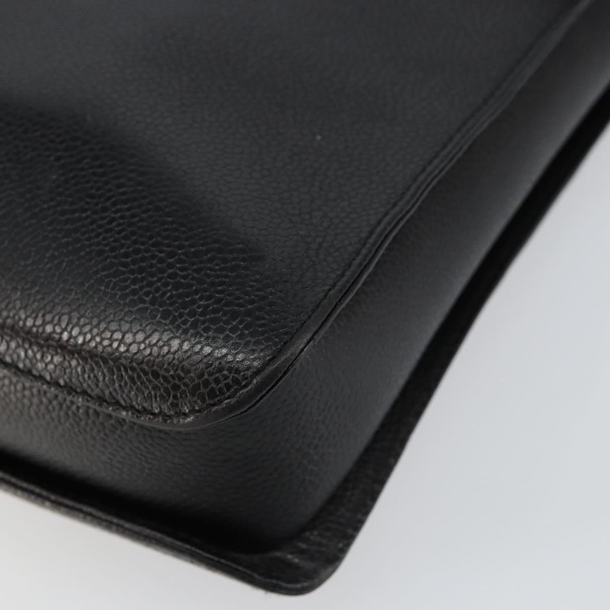 Chanel Vintage Lock Briefcase Caviar, Black, Leather, Briefcase
