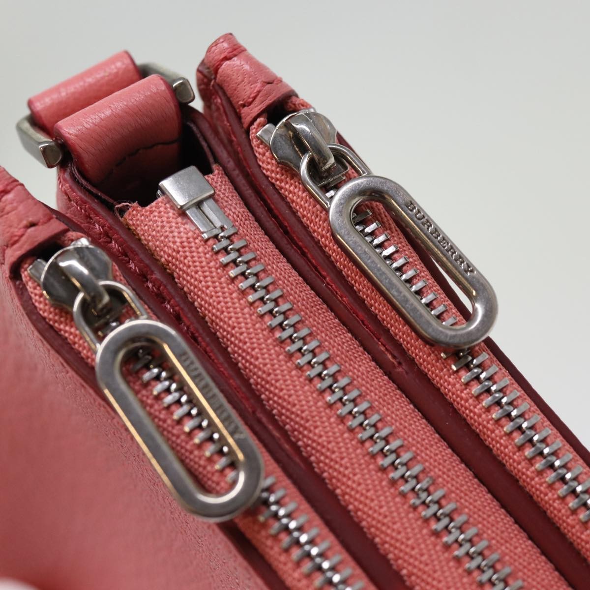 Burberry Penhurst Triple Zip Crossbody Leather, PINK, LEATHER, Shoulder bag